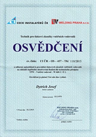 osvedcenitlak